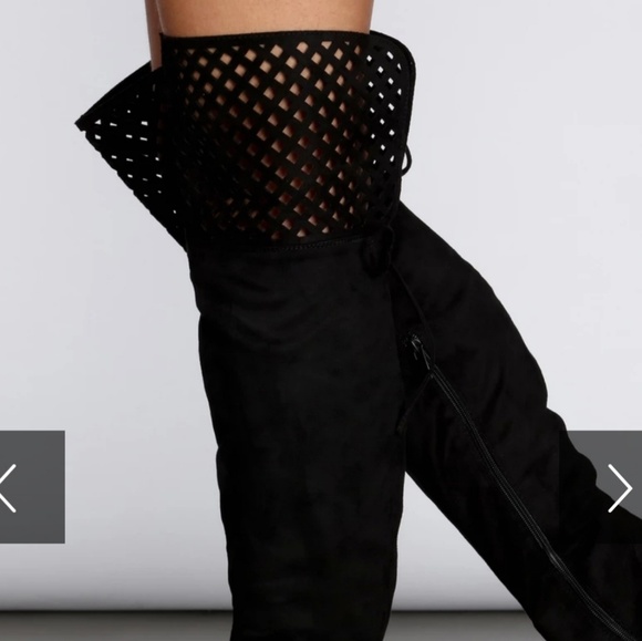 BLACK OVER THE KNEE BOOT - Picture 2 of 5